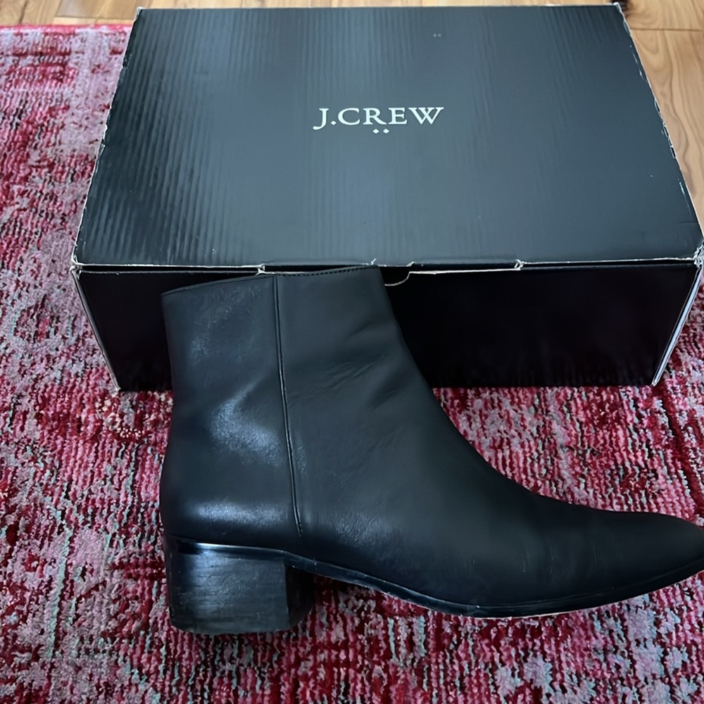 J. Crew Walker leather boots, size 8, black